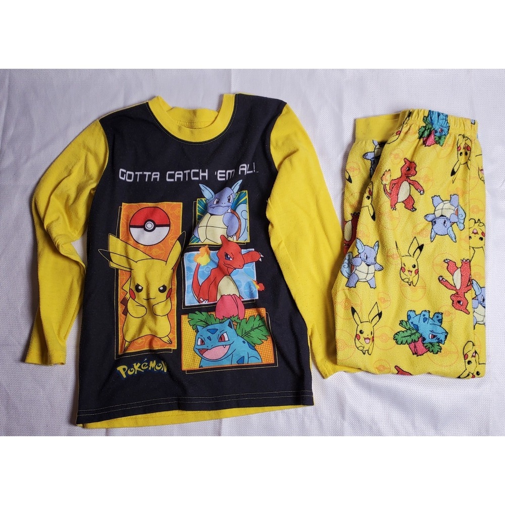 2 Piece Pokemon Graphic Print Pattern Boys Size 6/7 Pajama‎ Set